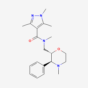 N,1,3,5-tetramethyl-N-[[(2S,3S)-4-methyl-3-phenylmorpholin-2-yl]methyl]pyrazole-4-carboxamide