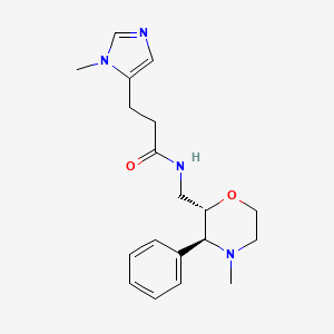 3-(3-methylimidazol-4-yl)-N-[[(2S,3S)-4-methyl-3-phenylmorpholin-2-yl]methyl]propanamide