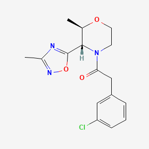 2-(3-chlorophenyl)-1-[(2R,3S)-2-methyl-3-(3-methyl-1,2,4-oxadiazol-5-yl)morpholin-4-yl]ethanone