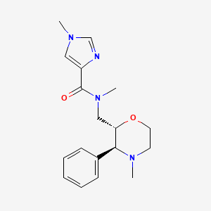 N,1-dimethyl-N-[[(2S,3S)-4-methyl-3-phenylmorpholin-2-yl]methyl]imidazole-4-carboxamide