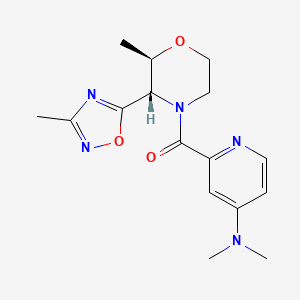 [4-(dimethylamino)pyridin-2-yl]-[(2R,3S)-2-methyl-3-(3-methyl-1,2,4-oxadiazol-5-yl)morpholin-4-yl]methanone