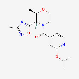 [(2R,3S)-2-methyl-3-(3-methyl-1,2,4-oxadiazol-5-yl)morpholin-4-yl]-(2-propan-2-yloxypyridin-4-yl)methanone