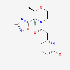 2-(6-methoxypyridin-2-yl)-1-[(2R,3S)-2-methyl-3-(3-methyl-1,2,4-oxadiazol-5-yl)morpholin-4-yl]ethanone