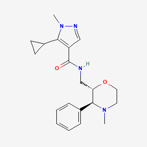 5-cyclopropyl-1-methyl-N-[[(2S,3S)-4-methyl-3-phenylmorpholin-2-yl]methyl]pyrazole-4-carboxamide