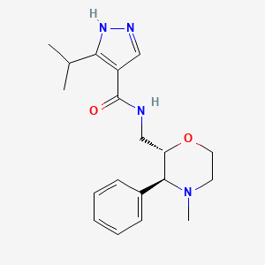 N-[[(2S,3S)-4-methyl-3-phenylmorpholin-2-yl]methyl]-5-propan-2-yl-1H-pyrazole-4-carboxamide