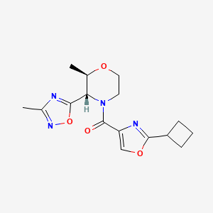 (2-cyclobutyl-1,3-oxazol-4-yl)-[(2R,3S)-2-methyl-3-(3-methyl-1,2,4-oxadiazol-5-yl)morpholin-4-yl]methanone