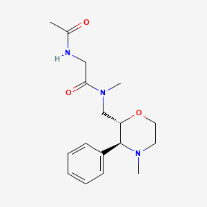 2-acetamido-N-methyl-N-[[(2S,3S)-4-methyl-3-phenylmorpholin-2-yl]methyl]acetamide