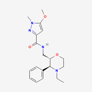 N-[[(2S,3S)-4-ethyl-3-phenylmorpholin-2-yl]methyl]-5-methoxy-1-methylpyrazole-3-carboxamide