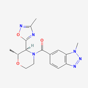 (3-methylbenzotriazol-5-yl)-[(2R,3S)-2-methyl-3-(3-methyl-1,2,4-oxadiazol-5-yl)morpholin-4-yl]methanone