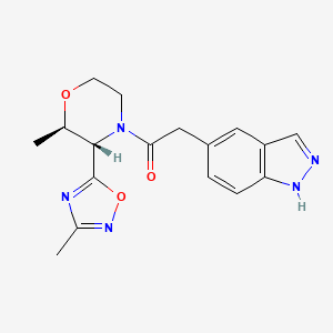 2-(1H-indazol-5-yl)-1-[(2R,3S)-2-methyl-3-(3-methyl-1,2,4-oxadiazol-5-yl)morpholin-4-yl]ethanone