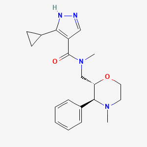 5-cyclopropyl-N-methyl-N-[[(2S,3S)-4-methyl-3-phenylmorpholin-2-yl]methyl]-1H-pyrazole-4-carboxamide