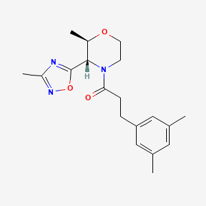 3-(3,5-dimethylphenyl)-1-[(2R,3S)-2-methyl-3-(3-methyl-1,2,4-oxadiazol-5-yl)morpholin-4-yl]propan-1-one