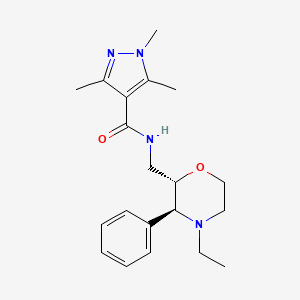 N-[[(2S,3S)-4-ethyl-3-phenylmorpholin-2-yl]methyl]-1,3,5-trimethylpyrazole-4-carboxamide