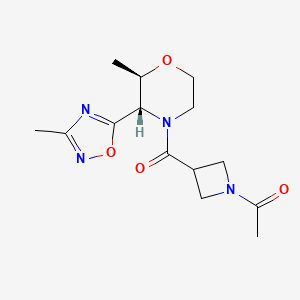 1-[3-[(2R,3S)-2-methyl-3-(3-methyl-1,2,4-oxadiazol-5-yl)morpholine-4-carbonyl]azetidin-1-yl]ethanone