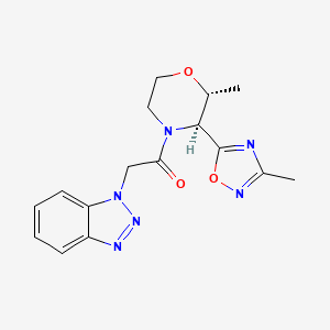 2-(benzotriazol-1-yl)-1-[(2R,3S)-2-methyl-3-(3-methyl-1,2,4-oxadiazol-5-yl)morpholin-4-yl]ethanone