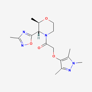 1-[(2R,3S)-2-methyl-3-(3-methyl-1,2,4-oxadiazol-5-yl)morpholin-4-yl]-2-(1,3,5-trimethylpyrazol-4-yl)oxyethanone