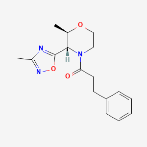 1-[(2R,3S)-2-methyl-3-(3-methyl-1,2,4-oxadiazol-5-yl)morpholin-4-yl]-3-phenylpropan-1-one