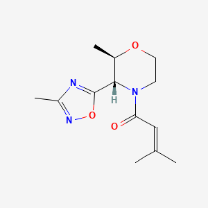 3-methyl-1-[(2R,3S)-2-methyl-3-(3-methyl-1,2,4-oxadiazol-5-yl)morpholin-4-yl]but-2-en-1-one