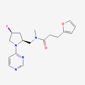 N-[[(2S,4S)-4-fluoro-1-pyrimidin-4-ylpyrrolidin-2-yl]methyl]-3-(furan-2-yl)-N-methylpropanamide