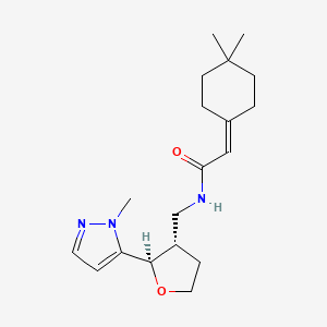 2-(4,4-dimethylcyclohexylidene)-N-[[(2R,3S)-2-(2-methylpyrazol-3-yl)oxolan-3-yl]methyl]acetamide