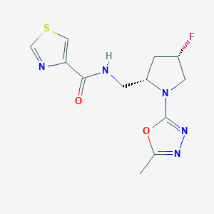 N-[[(2S,4S)-4-fluoro-1-(5-methyl-1,3,4-oxadiazol-2-yl)pyrrolidin-2-yl]methyl]-1,3-thiazole-4-carboxamide