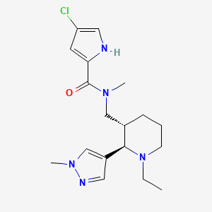 4-chloro-N-[[(2R,3S)-1-ethyl-2-(1-methylpyrazol-4-yl)piperidin-3-yl]methyl]-N-methyl-1H-pyrrole-2-carboxamide