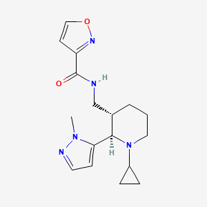 N-[[(2R,3S)-1-cyclopropyl-2-(2-methylpyrazol-3-yl)piperidin-3-yl]methyl]-1,2-oxazole-3-carboxamide