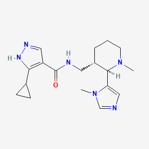 5-cyclopropyl-N-[[(2R,3S)-1-methyl-2-(3-methylimidazol-4-yl)piperidin-3-yl]methyl]-1H-pyrazole-4-carboxamide