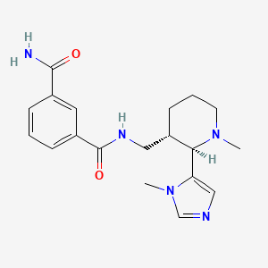 3-N-[[(2R,3S)-1-methyl-2-(3-methylimidazol-4-yl)piperidin-3-yl]methyl]benzene-1,3-dicarboxamide