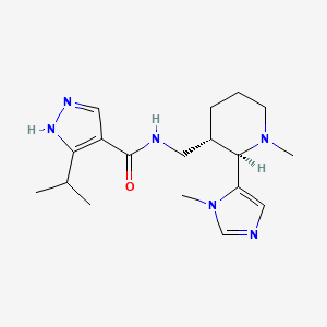 N-[[(2R,3S)-1-methyl-2-(3-methylimidazol-4-yl)piperidin-3-yl]methyl]-5-propan-2-yl-1H-pyrazole-4-carboxamide