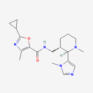 2-cyclopropyl-4-methyl-N-[[(2R,3S)-1-methyl-2-(3-methylimidazol-4-yl)piperidin-3-yl]methyl]-1,3-oxazole-5-carboxamide