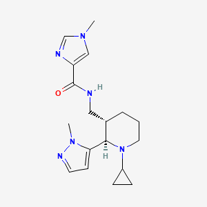 N-[[(2R,3S)-1-cyclopropyl-2-(2-methylpyrazol-3-yl)piperidin-3-yl]methyl]-1-methylimidazole-4-carboxamide