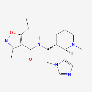 5-ethyl-3-methyl-N-[[(2R,3S)-1-methyl-2-(3-methylimidazol-4-yl)piperidin-3-yl]methyl]-1,2-oxazole-4-carboxamide