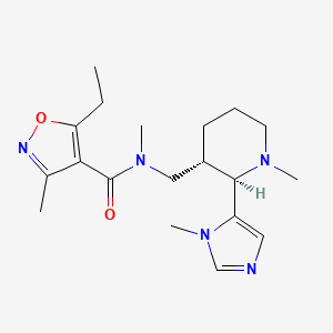 5-ethyl-N,3-dimethyl-N-[[(2R,3S)-1-methyl-2-(3-methylimidazol-4-yl)piperidin-3-yl]methyl]-1,2-oxazole-4-carboxamide