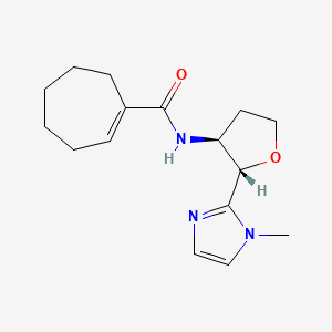 N-[(2S,3S)-2-(1-methylimidazol-2-yl)oxolan-3-yl]cycloheptene-1-carboxamide