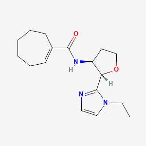 N-[(2S,3S)-2-(1-ethylimidazol-2-yl)oxolan-3-yl]cycloheptene-1-carboxamide