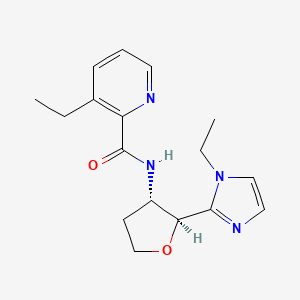 3-ethyl-N-[(2S,3S)-2-(1-ethylimidazol-2-yl)oxolan-3-yl]pyridine-2-carboxamide