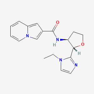 N-[(2S,3S)-2-(1-ethylimidazol-2-yl)oxolan-3-yl]indolizine-2-carboxamide