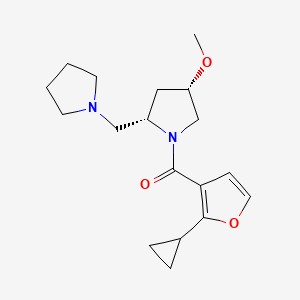 (2-cyclopropylfuran-3-yl)-[(2S,4S)-4-methoxy-2-(pyrrolidin-1-ylmethyl)pyrrolidin-1-yl]methanone