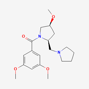 (3,5-dimethoxyphenyl)-[(2S,4S)-4-methoxy-2-(pyrrolidin-1-ylmethyl)pyrrolidin-1-yl]methanone