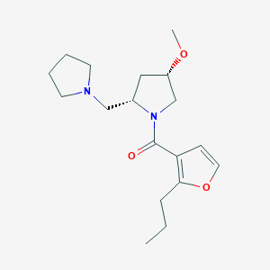 [(2S,4S)-4-methoxy-2-(pyrrolidin-1-ylmethyl)pyrrolidin-1-yl]-(2-propylfuran-3-yl)methanone