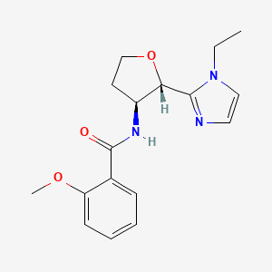 N-[(2S,3S)-2-(1-ethylimidazol-2-yl)oxolan-3-yl]-2-methoxybenzamide