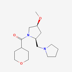 [(2S,4S)-4-methoxy-2-(pyrrolidin-1-ylmethyl)pyrrolidin-1-yl]-(oxan-4-yl)methanone