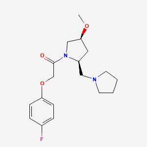 2-(4-fluorophenoxy)-1-[(2S,4S)-4-methoxy-2-(pyrrolidin-1-ylmethyl)pyrrolidin-1-yl]ethanone