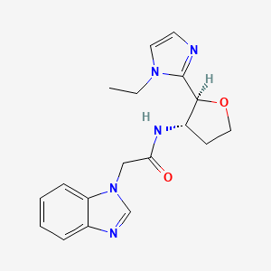 2-(benzimidazol-1-yl)-N-[(2S,3S)-2-(1-ethylimidazol-2-yl)oxolan-3-yl]acetamide