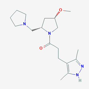 3-(3,5-dimethyl-1H-pyrazol-4-yl)-1-[(2S,4S)-4-methoxy-2-(pyrrolidin-1-ylmethyl)pyrrolidin-1-yl]propan-1-one