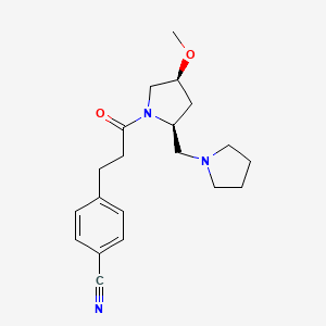 4-[3-[(2S,4S)-4-methoxy-2-(pyrrolidin-1-ylmethyl)pyrrolidin-1-yl]-3-oxopropyl]benzonitrile