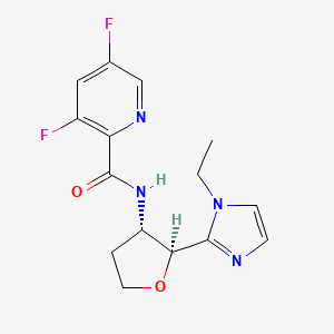 N-[(2S,3S)-2-(1-ethylimidazol-2-yl)oxolan-3-yl]-3,5-difluoropyridine-2-carboxamide