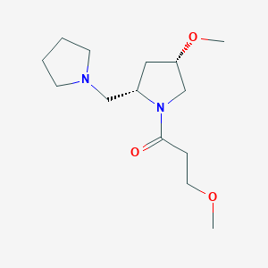 3-methoxy-1-[(2S,4S)-4-methoxy-2-(pyrrolidin-1-ylmethyl)pyrrolidin-1-yl]propan-1-one