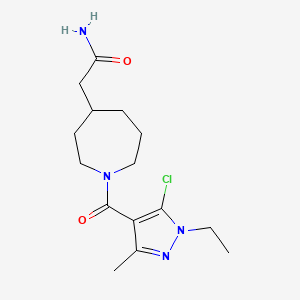 2-[1-(5-Chloro-1-ethyl-3-methylpyrazole-4-carbonyl)azepan-4-yl]acetamide